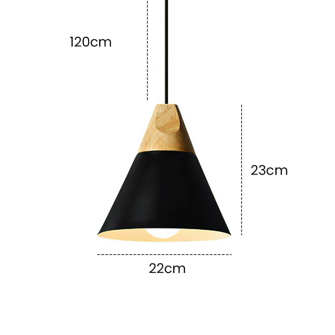 Ovia – Scandinavische Hanglamp van Hout & Aluminium