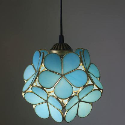 Vintage Glazen Hanglamp – Kleurrijk Handgemaakt Design