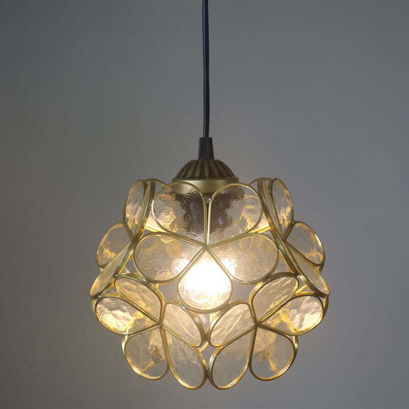 Vintage Glazen Hanglamp – Kleurrijk Handgemaakt Design