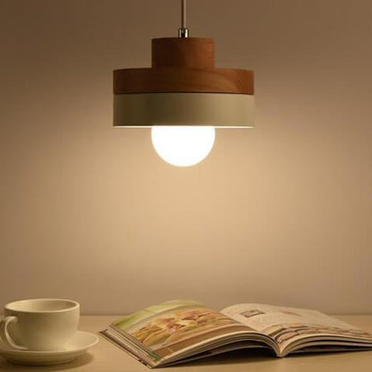 Moderne Hanglamp van Metaal en Hout – Zwart of Wit met Verstelbaar Snoer
