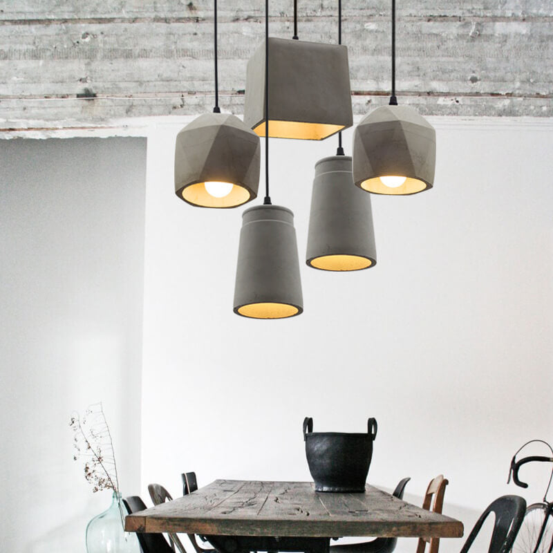 Industriële Cement Hanglamp met een Strak Design