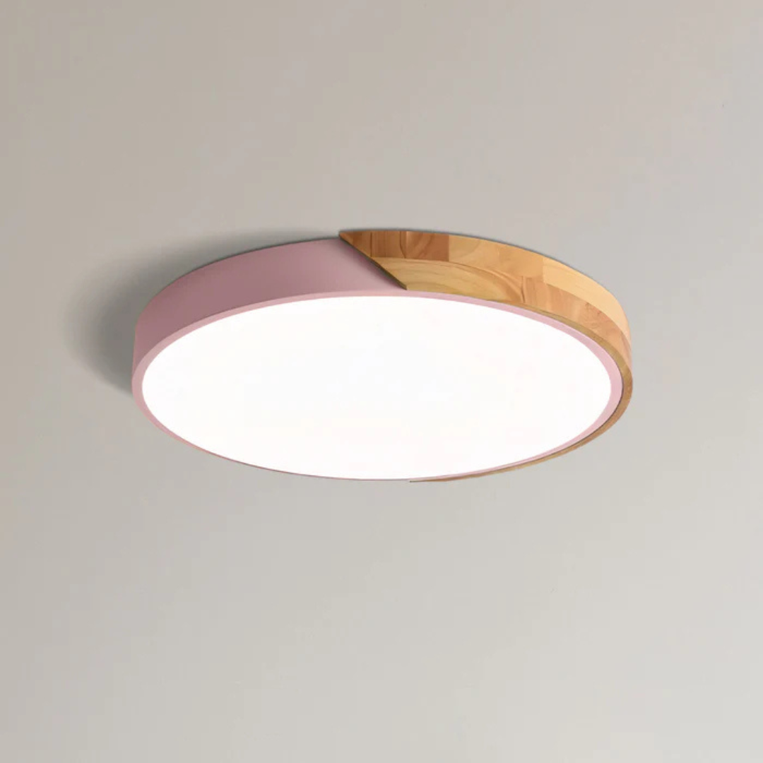 LED Plafondlamp met Scandinavisch Design van Hout & Acryl