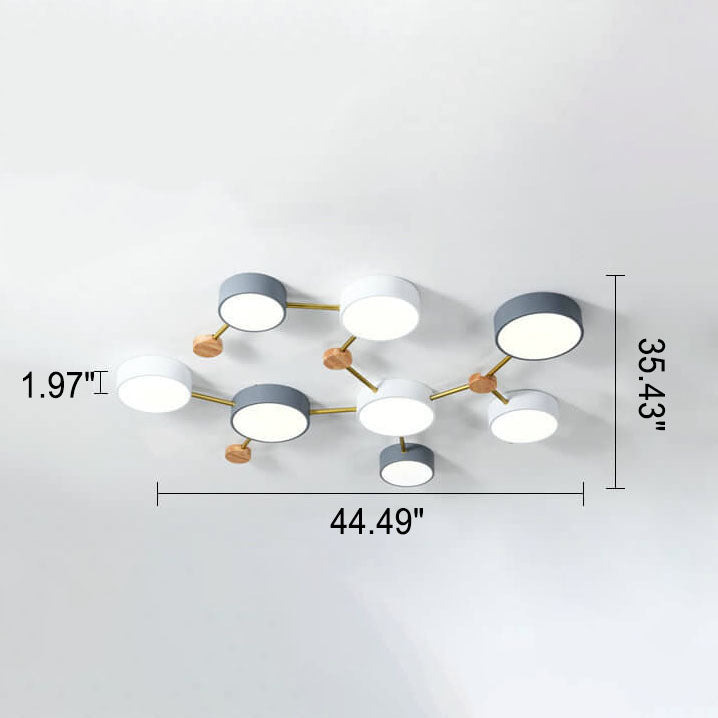 Modulaire Moderne LED Plafondlamp met Hout en Acryl in een Strak Design
