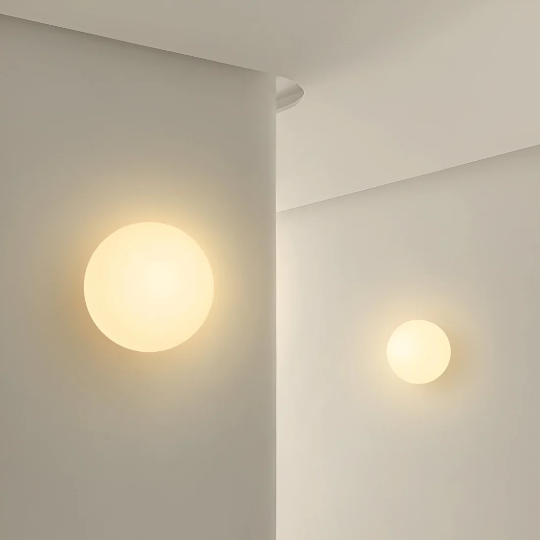 Moderne glazen wandlamp met warm LED-licht en Minimalistisch Design