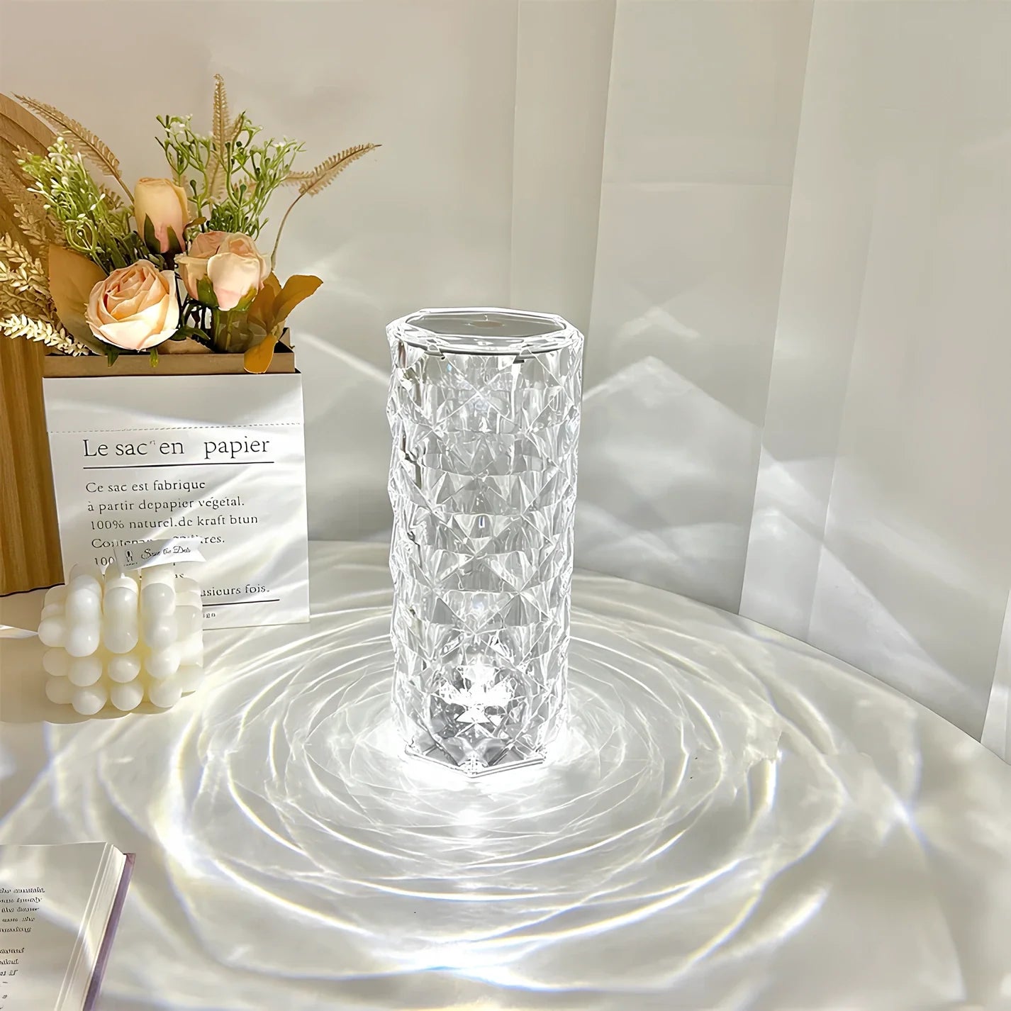 Baso – Sparkling Crystal Touch Tafellamp met Afstandsbediening & 16 Kleuren