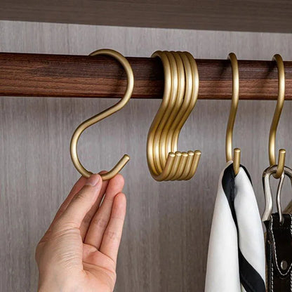 Elegante S-Vormige Haakhouders – Set van 5 Luxe Metalen Hangers in Goud of Zilver