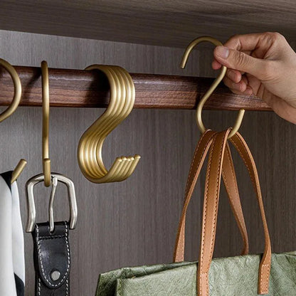 Elegante S-Vormige Haakhouders – Set van 5 Luxe Metalen Hangers in Goud of Zilver