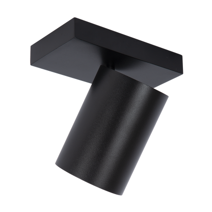 Uno – Plafondlamp van Zwart Metaal met Gouden Binnenzijde