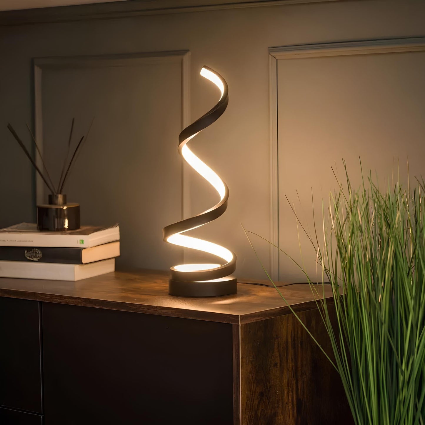 Lasse - Scandinavian Spiral Tafellamp met Dimbaar LED Licht & Modern Design