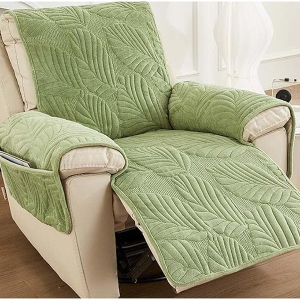 Fauteuilhoes Met Bladpatroon | Antislip Microvezel Fauteuilbeschermer