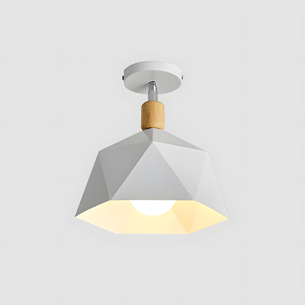 Läila – Scandinavische Plafondlamp met Geometrisch Design & Houten Accent