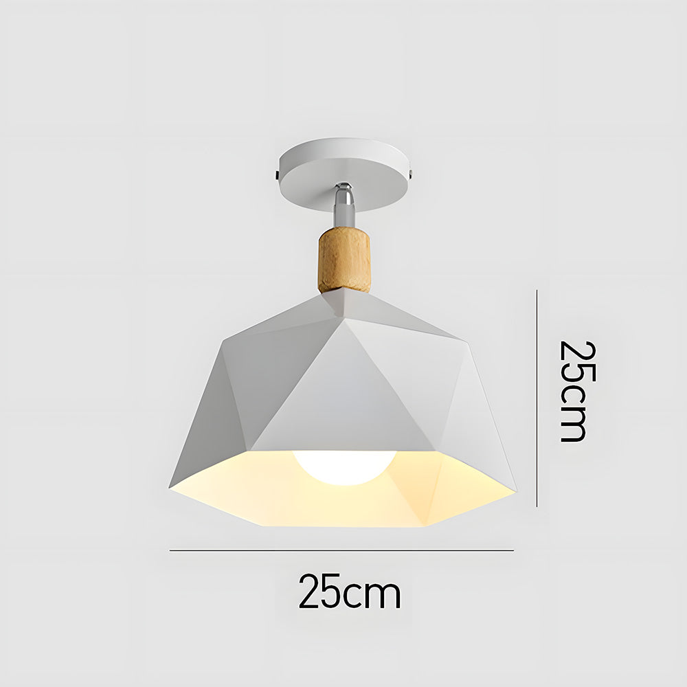 Läila – Scandinavische Plafondlamp met Geometrisch Design & Houten Accent
