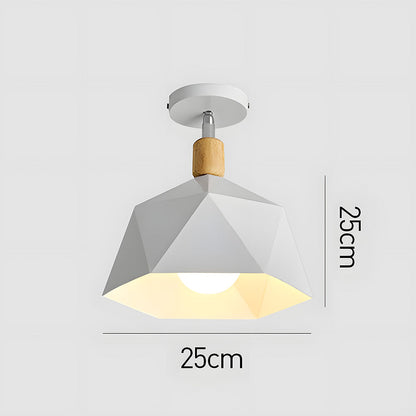 Läila – Scandinavische Plafondlamp met Geometrisch Design & Houten Accent
