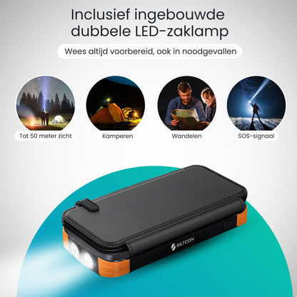 Lumio – Strong Solar Powerbank 30000 mAh met 4 zonnepanelen en 8-in-1 laadfunctie