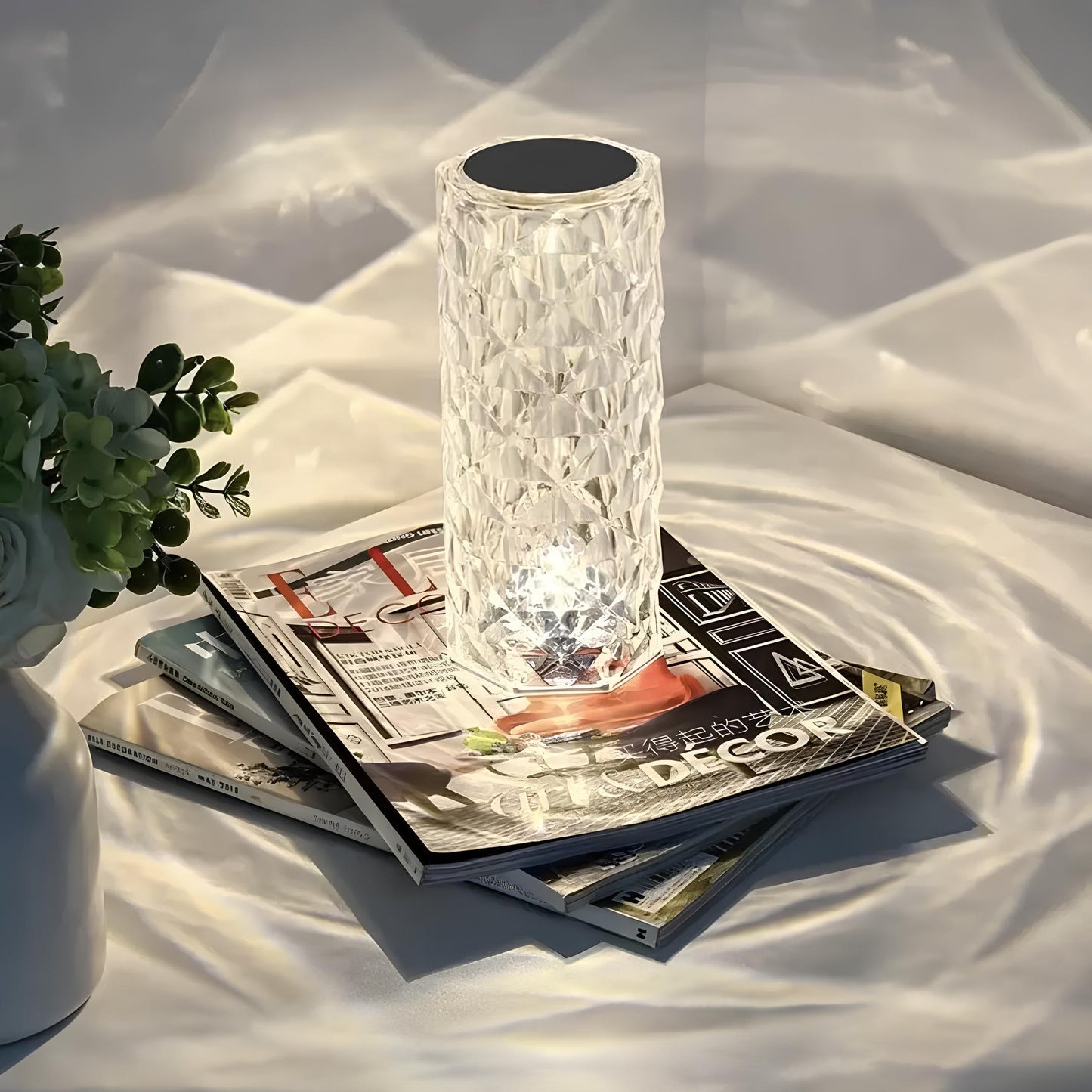 Baso – Sparkling Crystal Touch Tafellamp met Afstandsbediening & 16 Kleuren