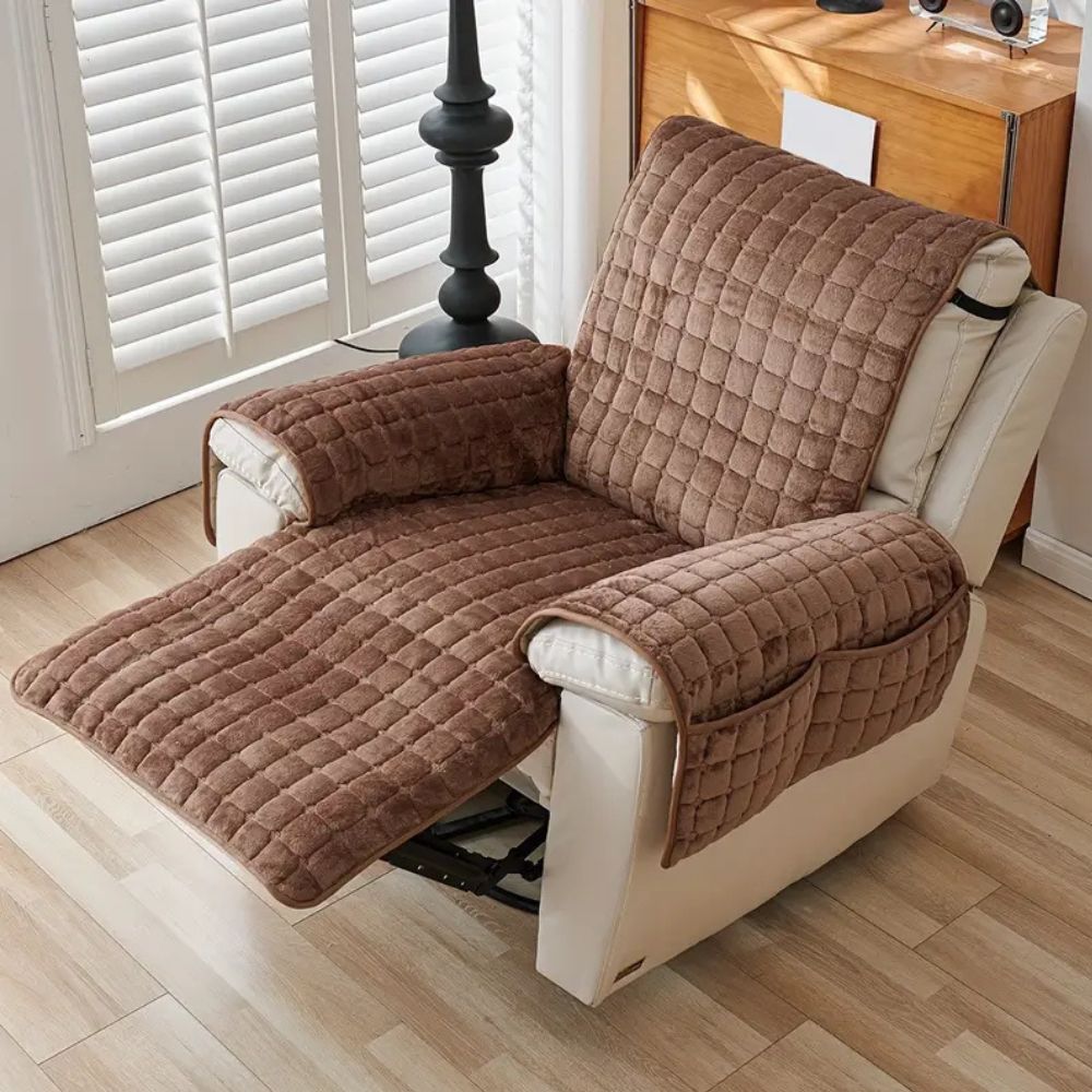 Gewatteerde Fauteuilbeschermer | Antislip Microvezel Fauteuilhoes Met Opbergvak