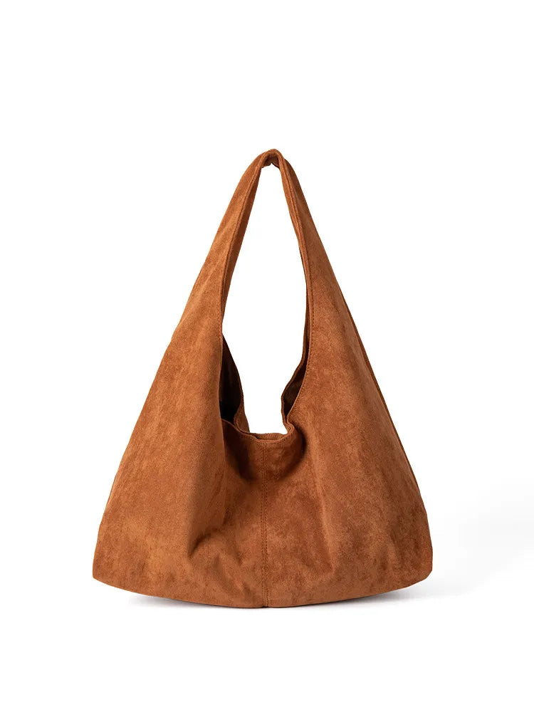 Oversized Suède Handtas | Minimalistische Schoudertas Voor Werk & Reizen