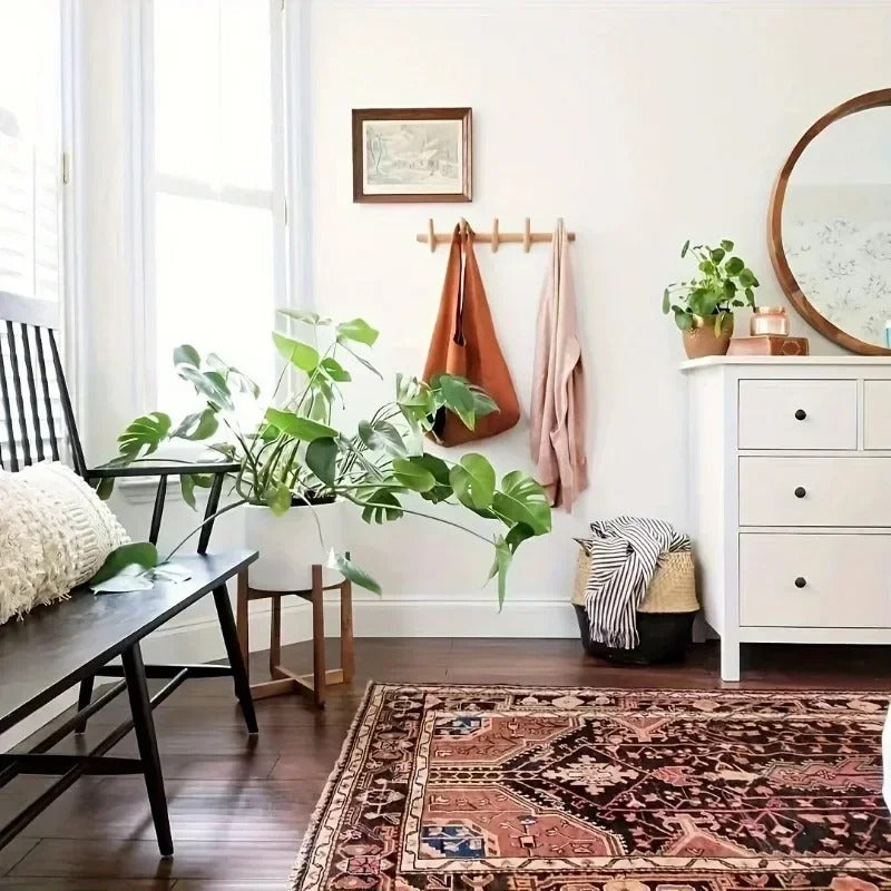 Massief Eiken Wandrek – Scandinavische Minimalistische Kapstok & Organizer