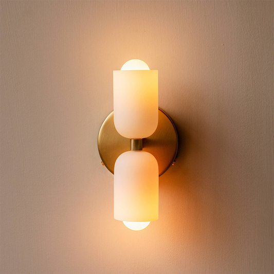 Döle - Moderne Wandlamp met Dubbele Glazen Kappen (E14, Indoor)