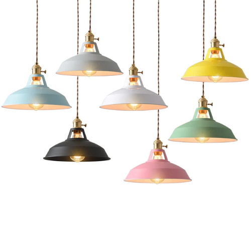 Retro Hanglamp in pastel kleuren voor een Abstract Design