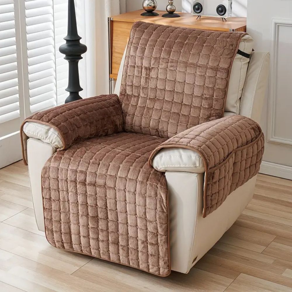 Gewatteerde Fauteuilbeschermer | Antislip Microvezel Fauteuilhoes Met Opbergvak