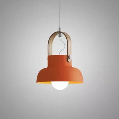Kleurrijke Moderne Hanglamp – Metaal & Hout met E26 Fitting