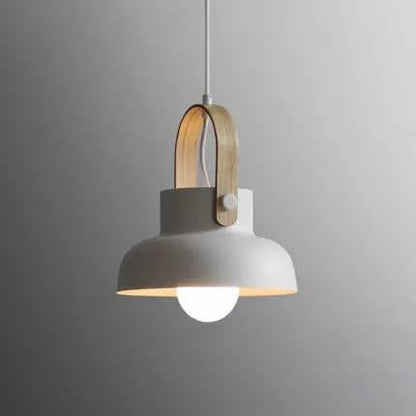 Kleurrijke Moderne Hanglamp – Metaal & Hout met E26 Fitting