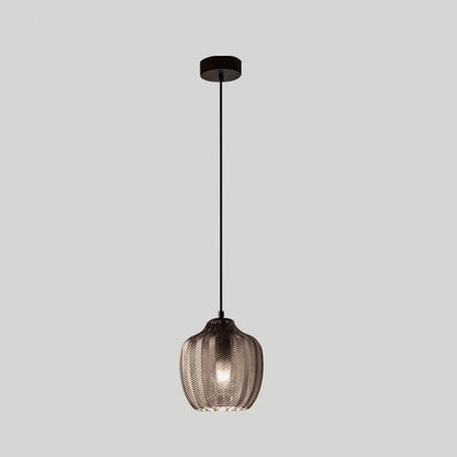 Moderne Glazen Hanglamp – Smoke Gray of Cognac, Verstelbare Hoogte