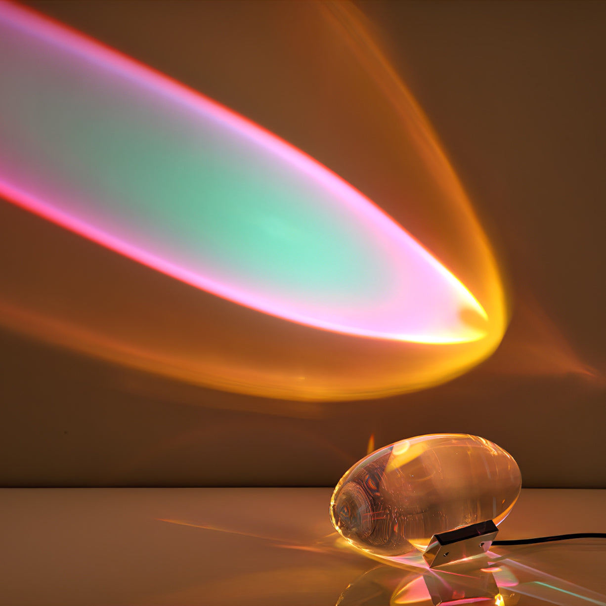 Design Tafellamp met Kristal Lens – Sfeervolle Oogprojectie & LED Lichtstanden