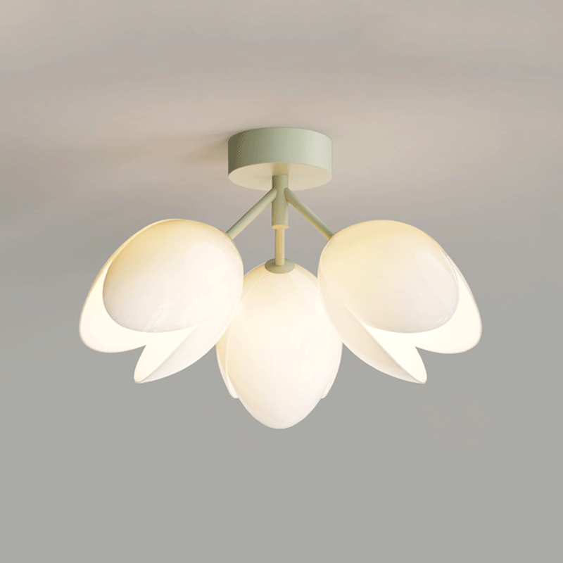 Scandinavische Moderne Plafondlamp – Wit/Groen – 1 of 3 Lichtbronnen