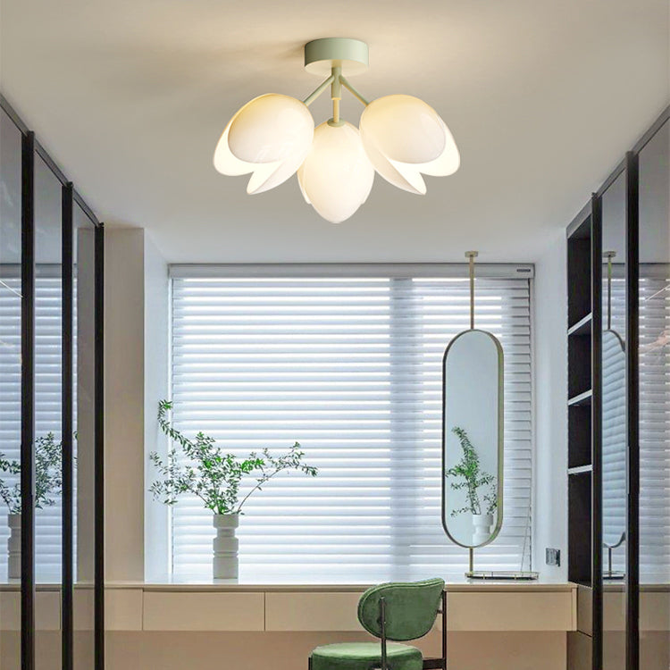 Scandinavische Moderne Plafondlamp – Wit/Groen – 1 of 3 Lichtbronnen