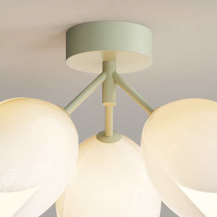 Scandinavische Moderne Plafondlamp – Wit/Groen – 1 of 3 Lichtbronnen