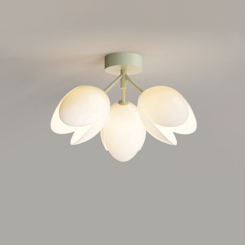 Scandinavische Moderne Plafondlamp – Wit/Groen – 1 of 3 Lichtbronnen