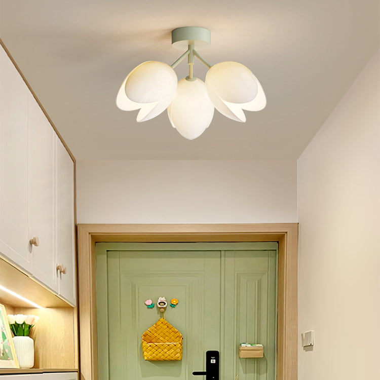 Scandinavische Moderne Plafondlamp – Wit/Groen – 1 of 3 Lichtbronnen