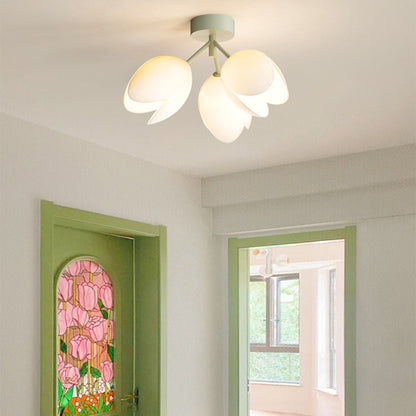 Scandinavische Moderne Plafondlamp – Wit/Groen – 1 of 3 Lichtbronnen