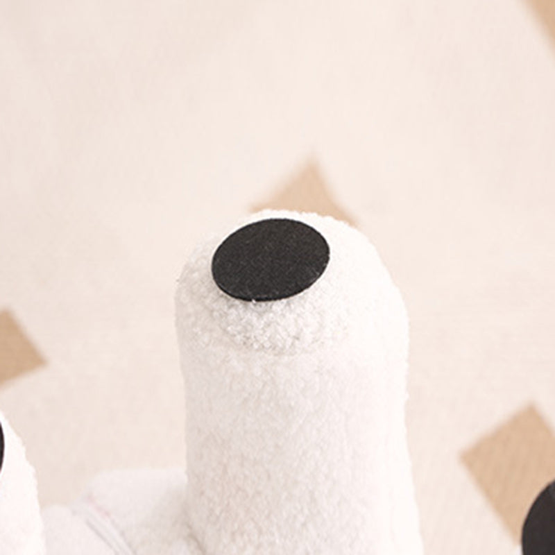 Pluche Kinderkrukje in Teddy Fleece met Houten Frame voor Woonkamer en Slaapkamer