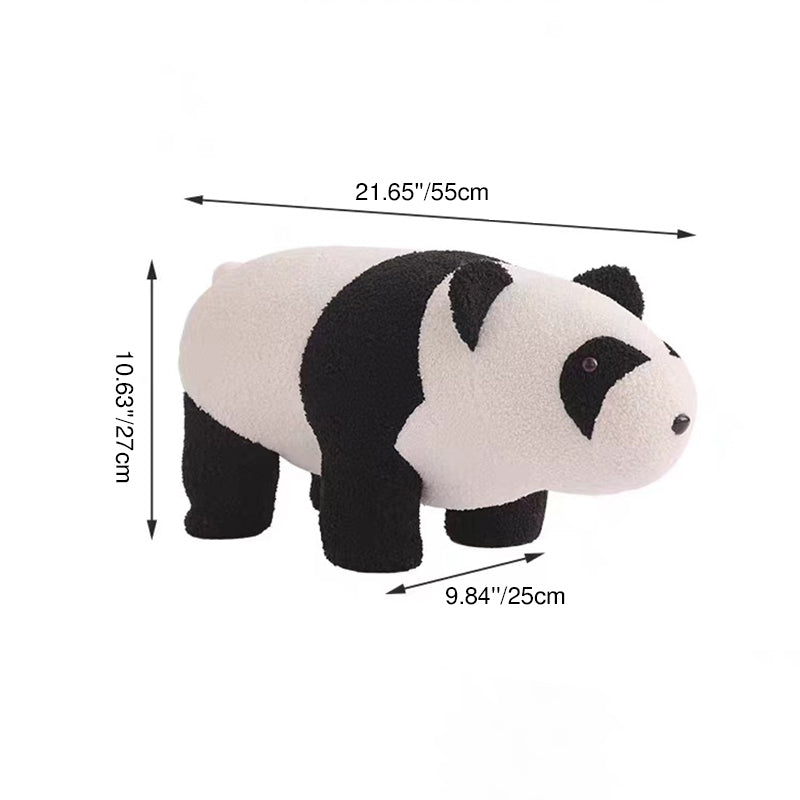 Pluche Kinderkrukje in Teddy Fleece met Houten Frame voor Woonkamer en Slaapkamer