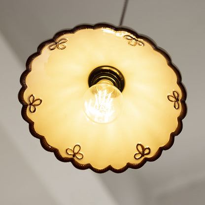 Franse Keramische Hanglamp – Minimalistische Kegelvorm, E26 Fitting