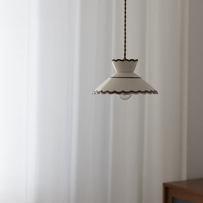 Franse Keramische Hanglamp – Minimalistische Kegelvorm, E26 Fitting