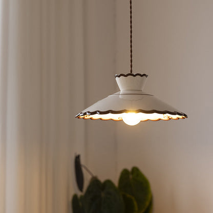 Franse Keramische Hanglamp – Minimalistische Kegelvorm, E26 Fitting