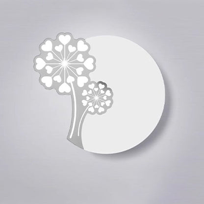 Minimalistische LED Wandlamp met Natuurmotief – Paardenbloem, Veer, Ginkgo Blad of Klavertjevier