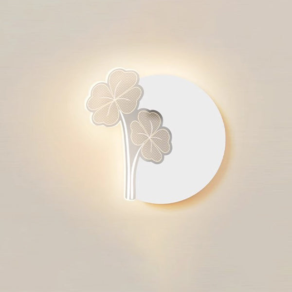 Minimalistische LED Wandlamp met Natuurmotief – Paardenbloem, Veer, Ginkgo Blad of Klavertjevier
