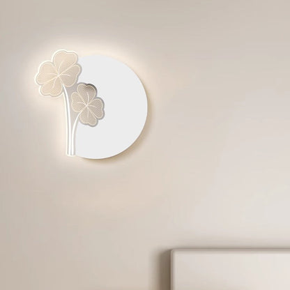 Minimalistische LED Wandlamp met Natuurmotief – Paardenbloem, Veer, Ginkgo Blad of Klavertjevier