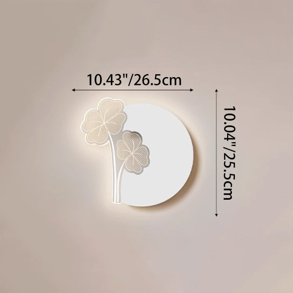 Minimalistische LED Wandlamp met Natuurmotief – Paardenbloem, Veer, Ginkgo Blad of Klavertjevier