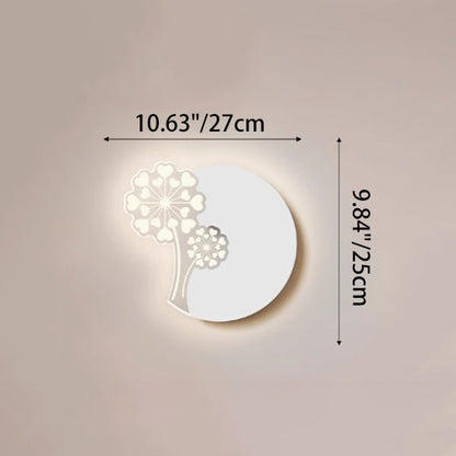 Minimalistische LED Wandlamp met Natuurmotief – Paardenbloem, Veer, Ginkgo Blad of Klavertjevier