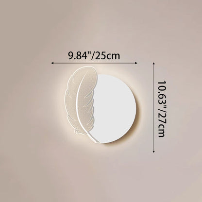 Minimalistische LED Wandlamp met Natuurmotief – Paardenbloem, Veer, Ginkgo Blad of Klavertjevier