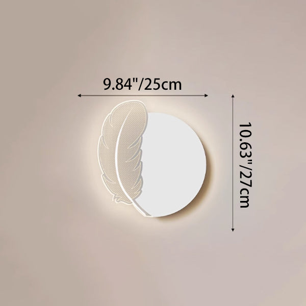 Minimalistische LED Wandlamp met Natuurmotief – Paardenbloem, Veer, Ginkgo Blad of Klavertjevier