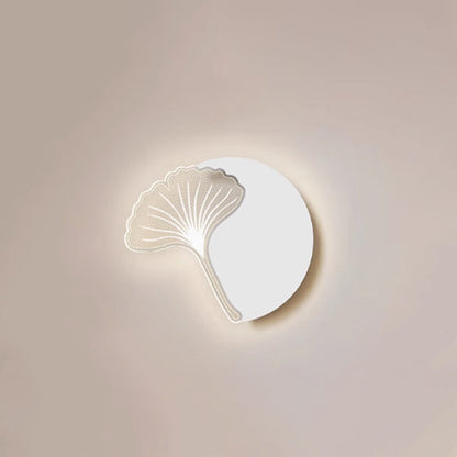 Minimalistische LED Wandlamp met Natuurmotief – Paardenbloem, Veer, Ginkgo Blad of Klavertjevier