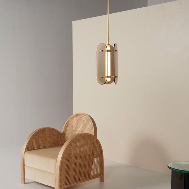 Minimalistische LED Hanglamp – Grijs/Amber – (1 Lichtbron)