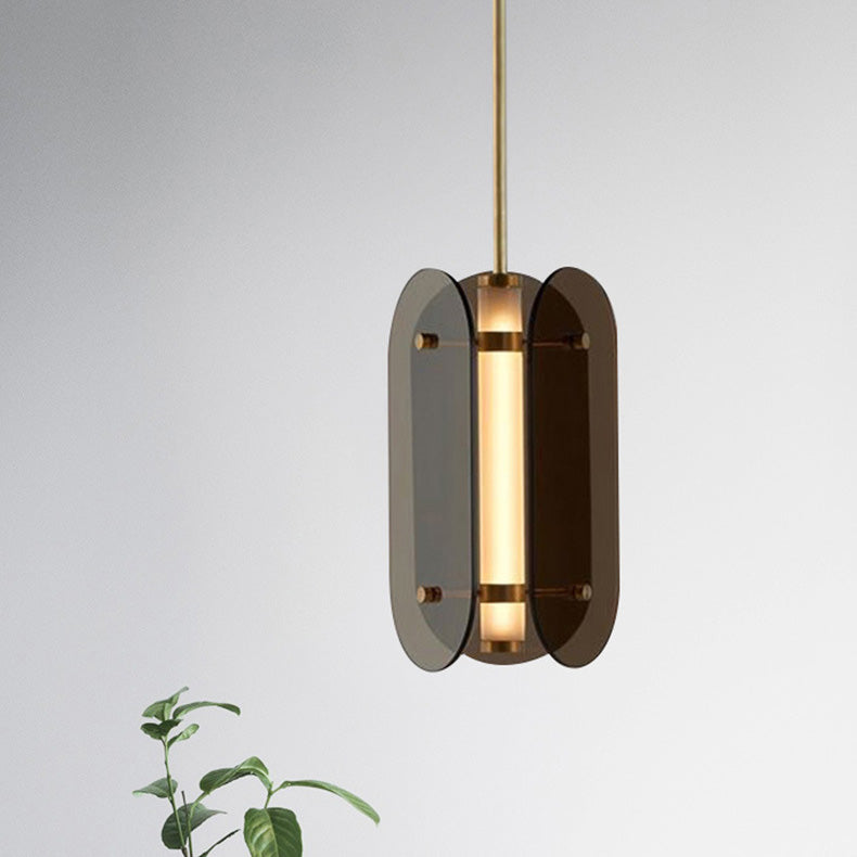 Minimalistische LED Hanglamp – Grijs/Amber – (1 Lichtbron)